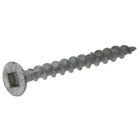 Hillman Deck Screw, #6 x 1-5/8 in, Steel, Flat Head, Square Drive 41789